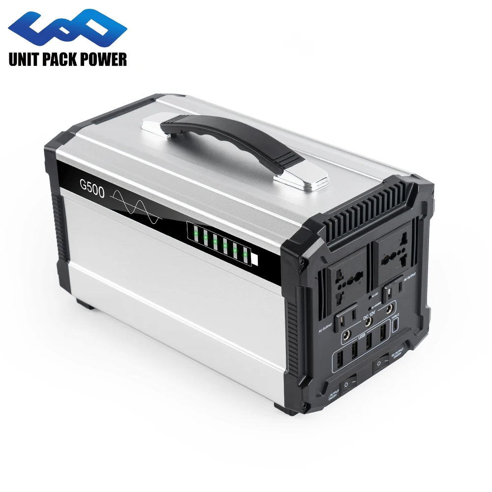 portable 220V power bank with Flashlight 500W solar portable power bank