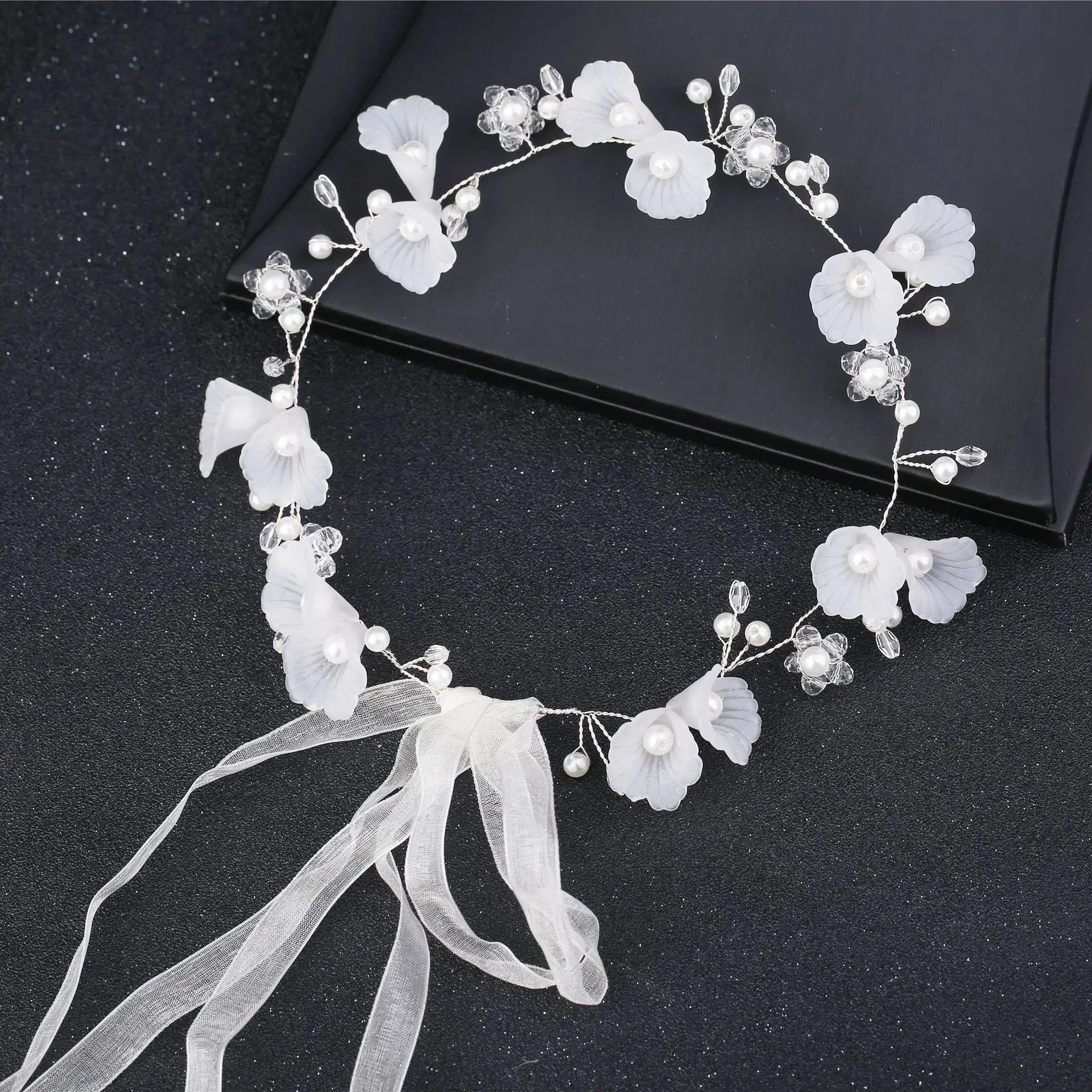 MH298 Fashion Bridal Crystal Headband Handmade Flower Hairband Wedding Hair Jewelry