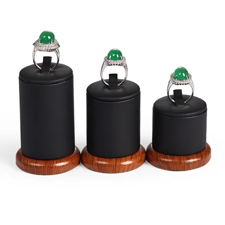 Pu Leather Jewelry Display Stand Jade Ring Holder Luxury Ring Display Stand for Jewelry Counter