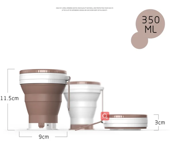 2022 new Silicone Cups 350 ML Collapsible Coffee Cup with USB Heating