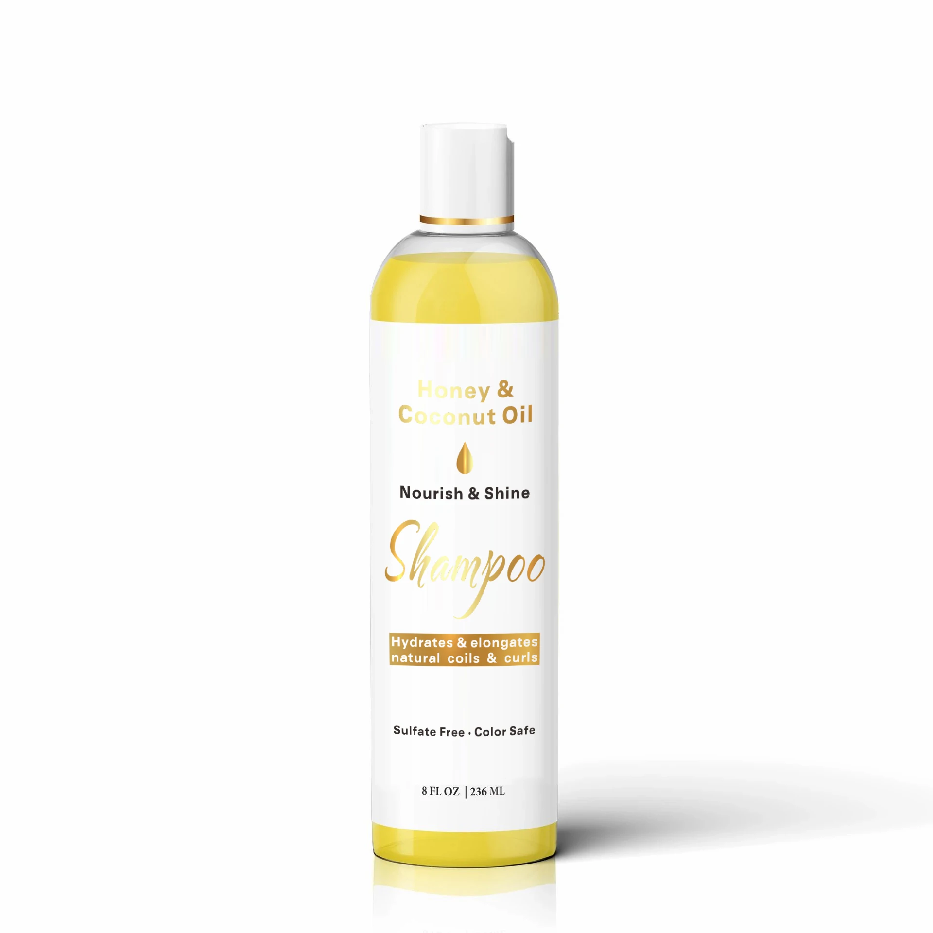 Curly Hair Hydrating Shampoo Nourish & Shine Curls with Honey & Coconut Oil Free for Paraben & Sulfate Private Label