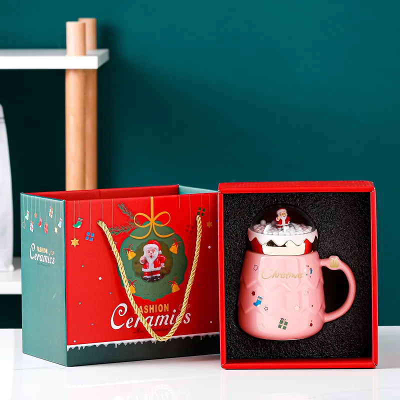 Coffee Mug Gift Box Set Printing In Dubai Mighty Ceramic Coffee Mugs Enamel Tumbler Set Red Ceramic Mug For Christmas Gift