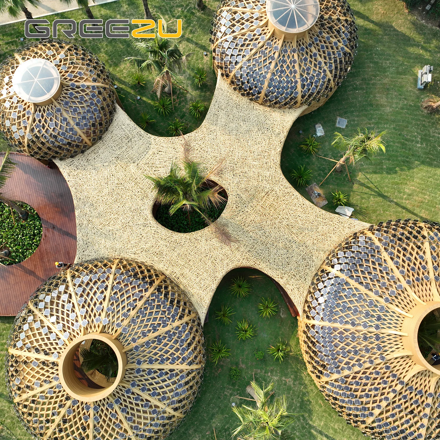 Modular prefab native looking luxury house Prefab bamboo wooden lake houses Bamboo wood for villas Detachable