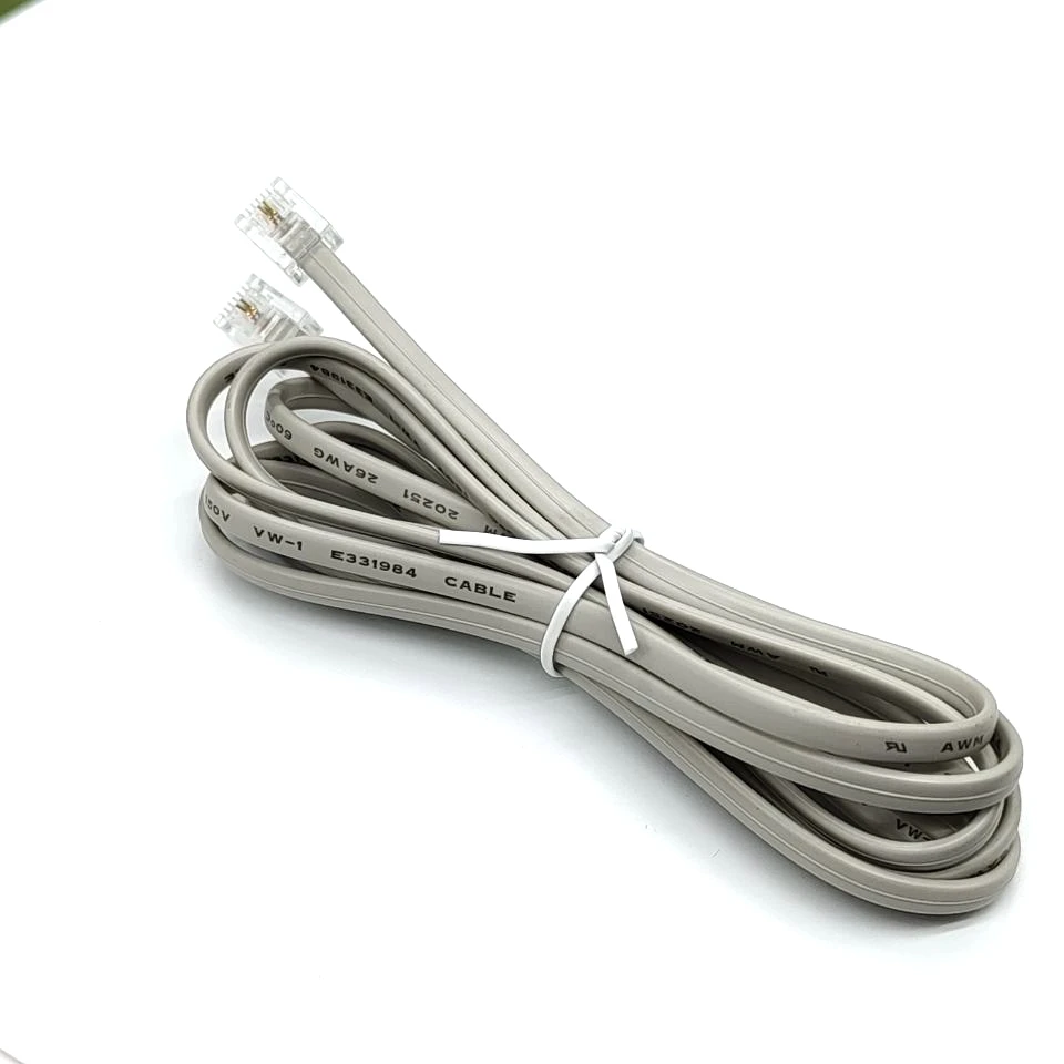 2-core 26awg telephone extension wire RJ11 / RJ11 telephone adapter extension wire