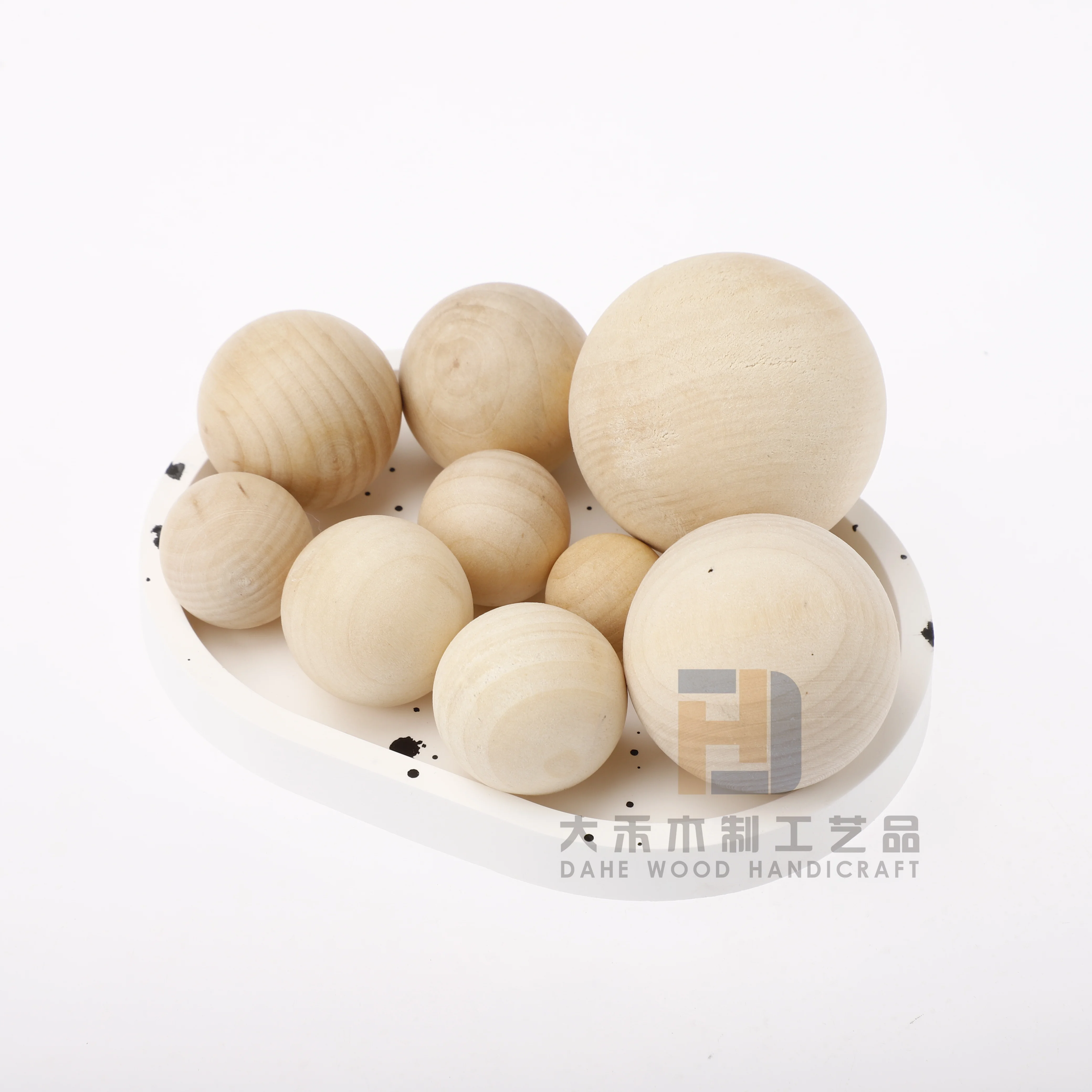 Unfinished 10/20/30/40mm Large Wood Round Balls Customized Size Natural Wooden Ball for DIY Painting Art Crafts Making