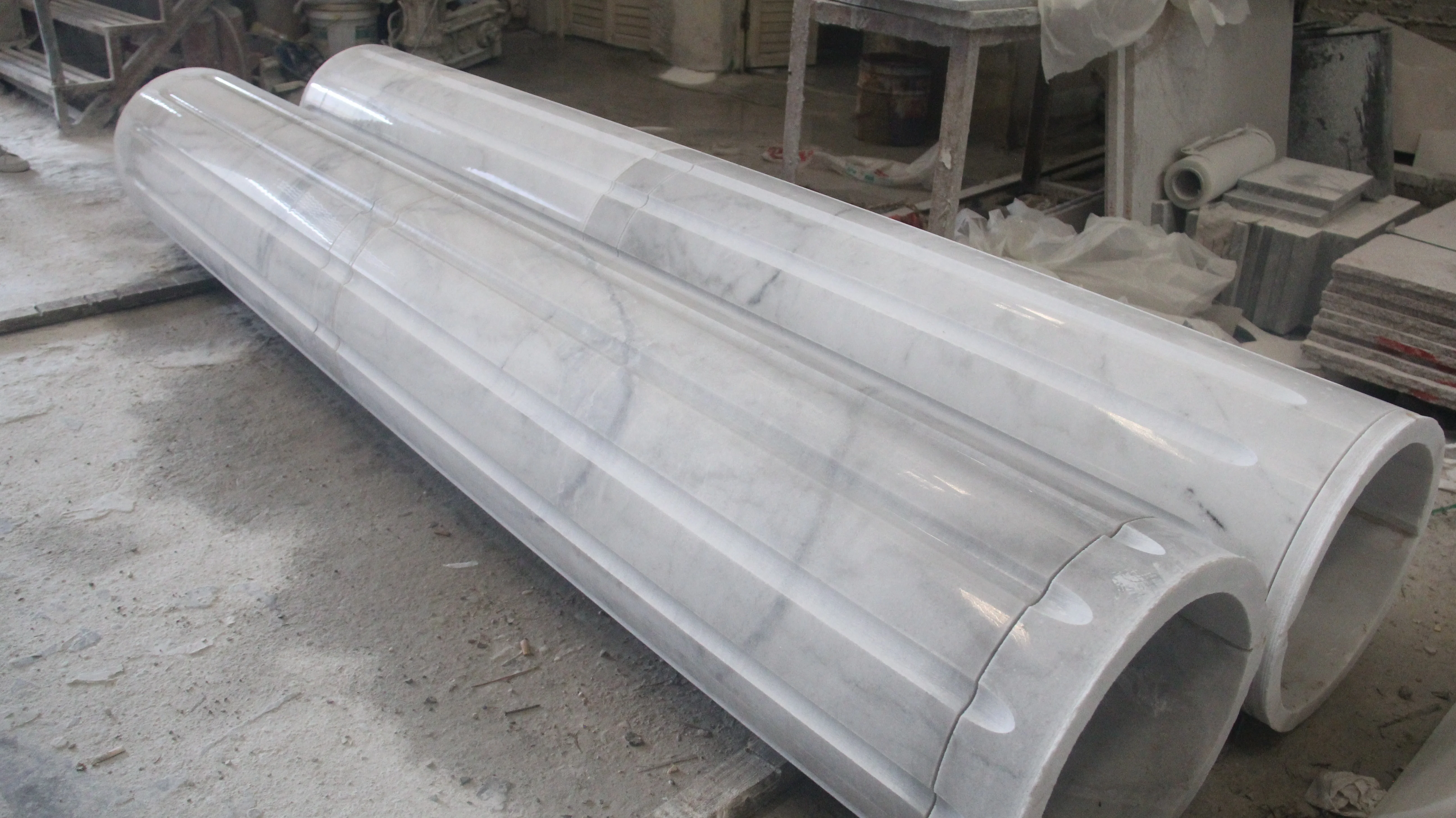 BOTON STONE Wholesale Natural Stone Decorative White Roman Indoor Marble Columns Pillar