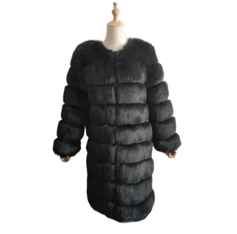 Plus Size Women Winter Faux Fur Coat Solid Color Thick and Long Jacket Fake Fur Coat Women Jacket