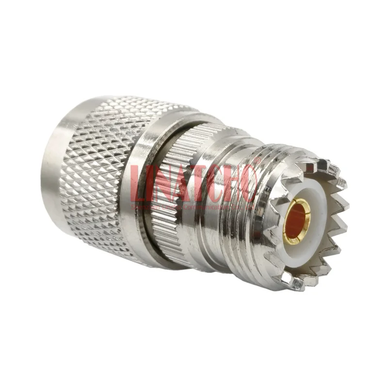 50 Ohm Car Radio Antenna Converter Brass RF N Connector N Male to UHF Female