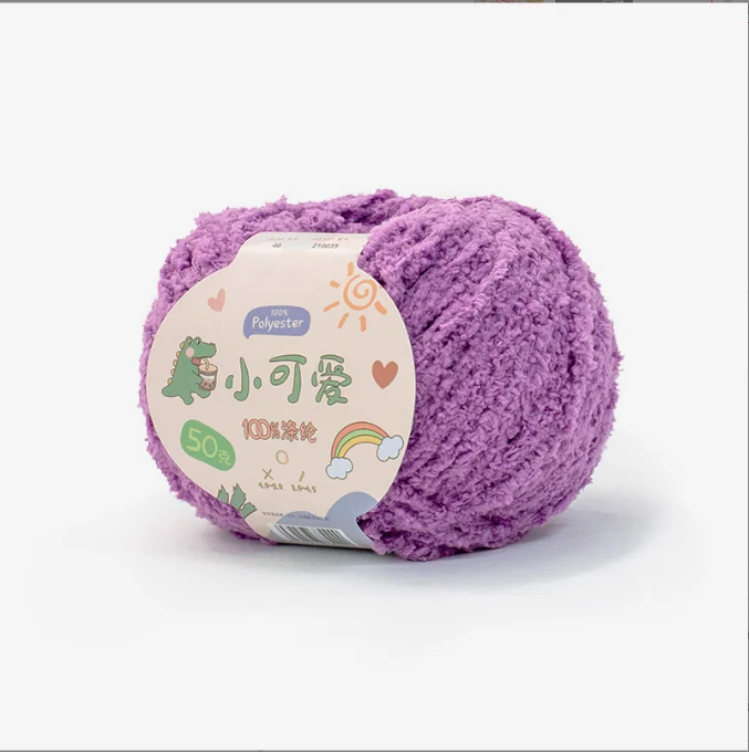 Hot Sale Multi Color 50g Hand Knitting Yarn Soft Warm Crochet 100% Polyester Yarn for Baby Dolls