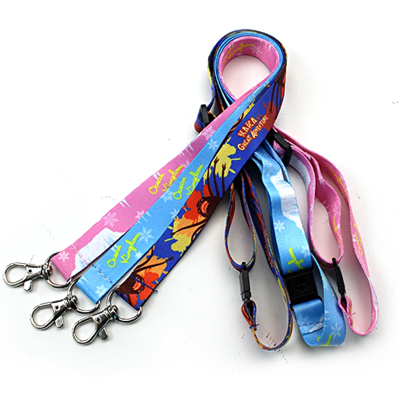 High quality low price colorful modern novel design heat transfer print custom printed recycled lanyard wholesale