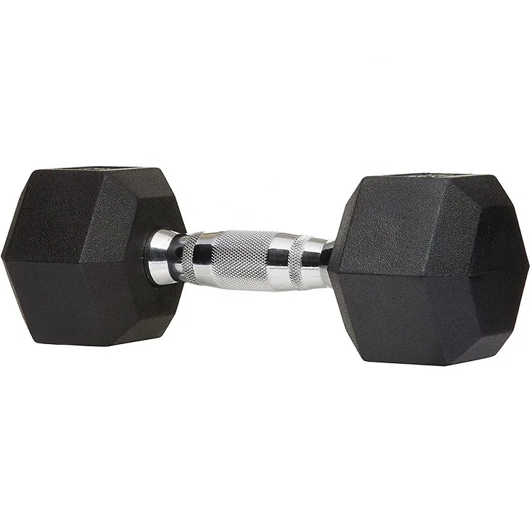 
Fixed Black Rubber Coated Hex Dumbbell 