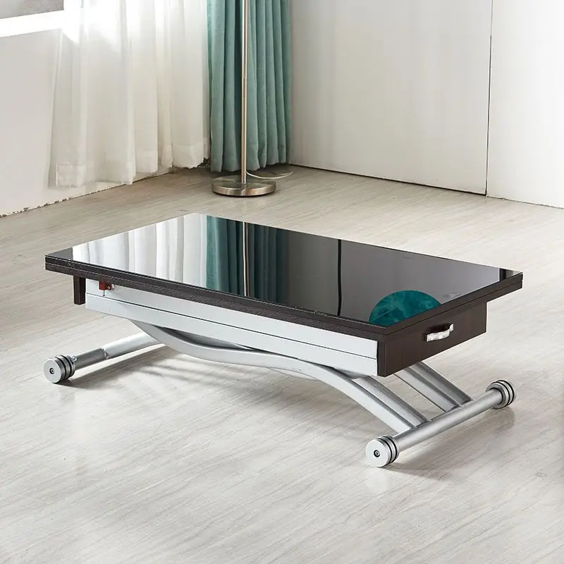 Europe 3 in 1 Transforming round glass top dining table coffee table transformer extending table