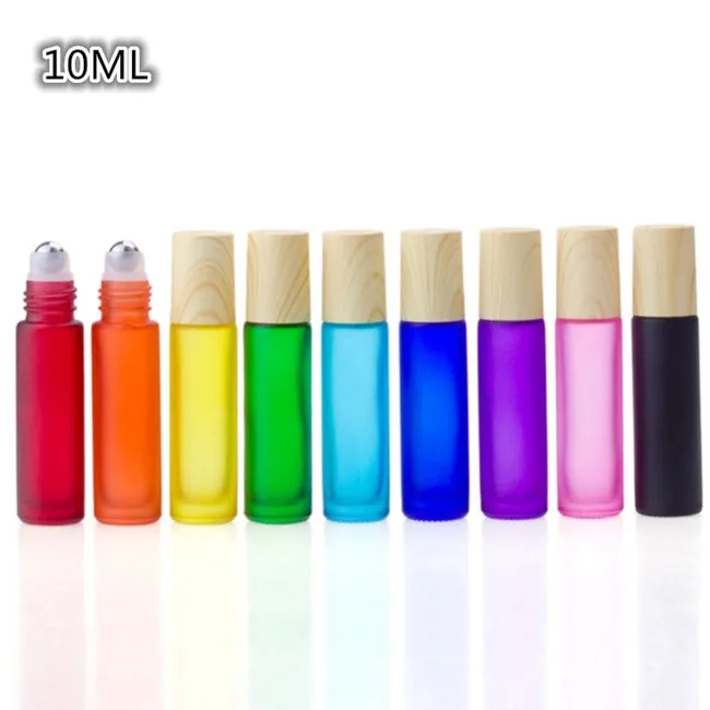 Empty 10 ml gradient color roll on bottle 10 ml Ombre Roller Ball Bottles for Perfume essential oils