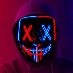 Factory Wholesale Light up Mask Scary Mask for Halloween Festival Party