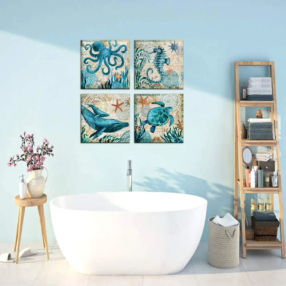 wall painting  canvas art work  home decor wall art ocean watercolor sea world