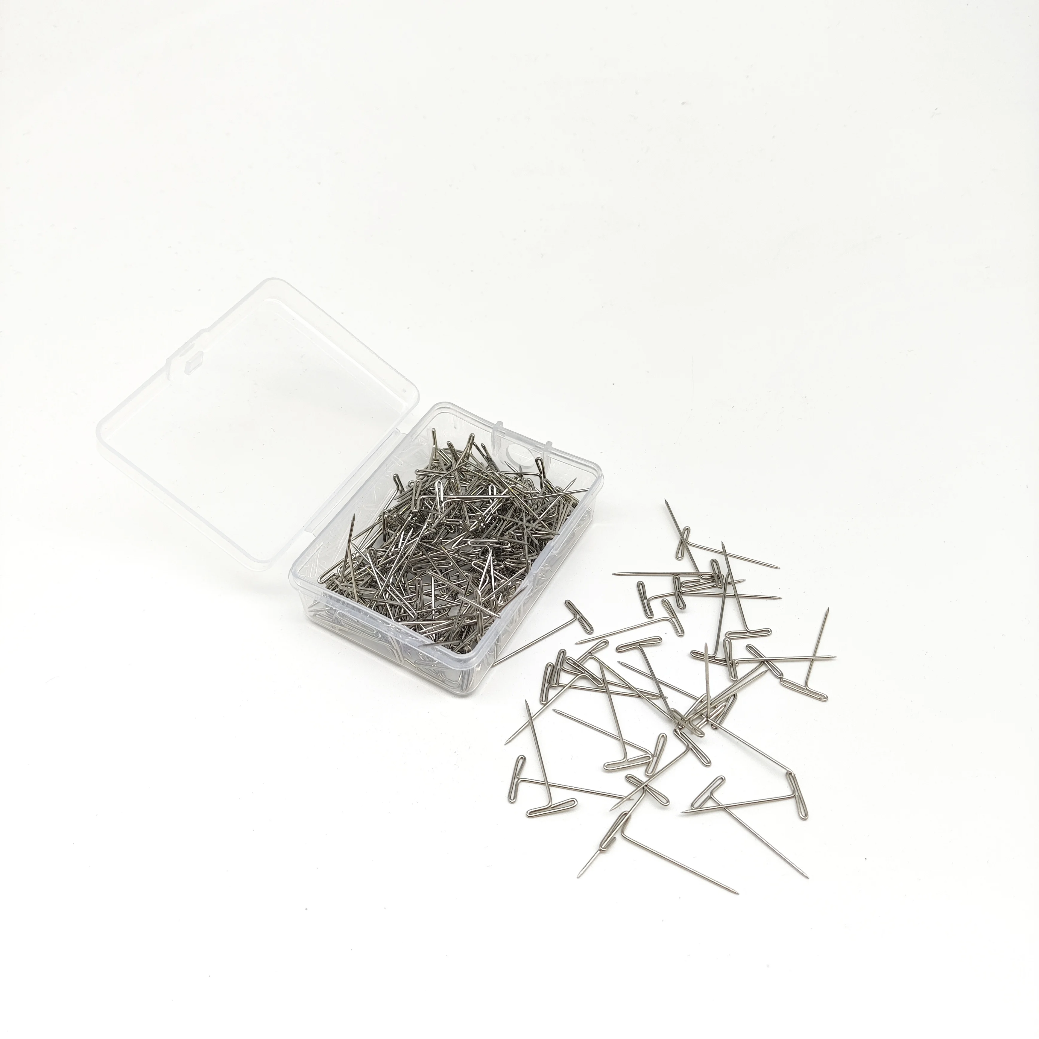 High Quality T Shaped Office Pin common steel rhodium T shape safety pin for jewelry findings