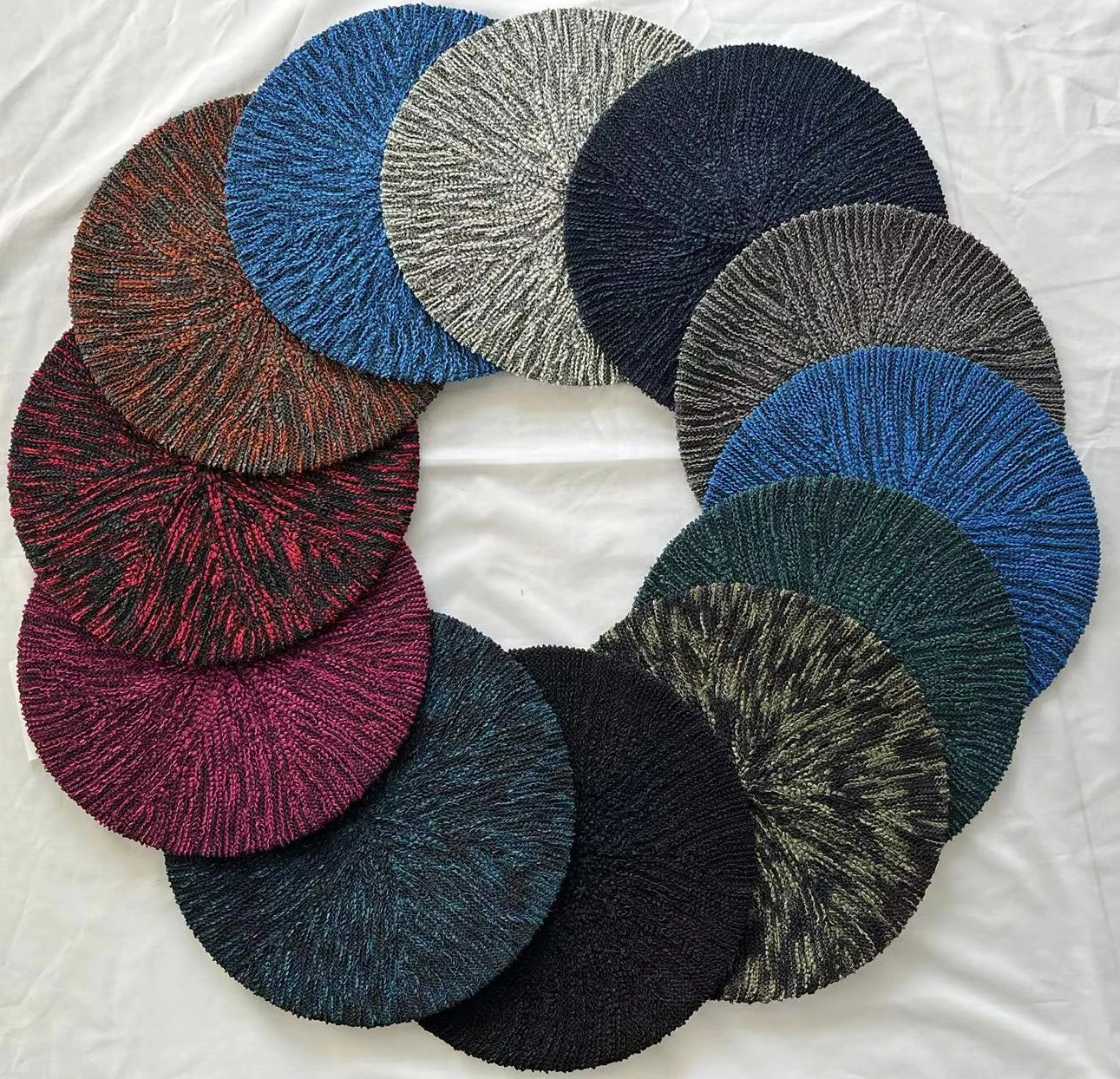 wholesale Ladies Winter Colorful Chic Slouchy Ribbed Crochet Knit Beret Beanie Hat for Jew