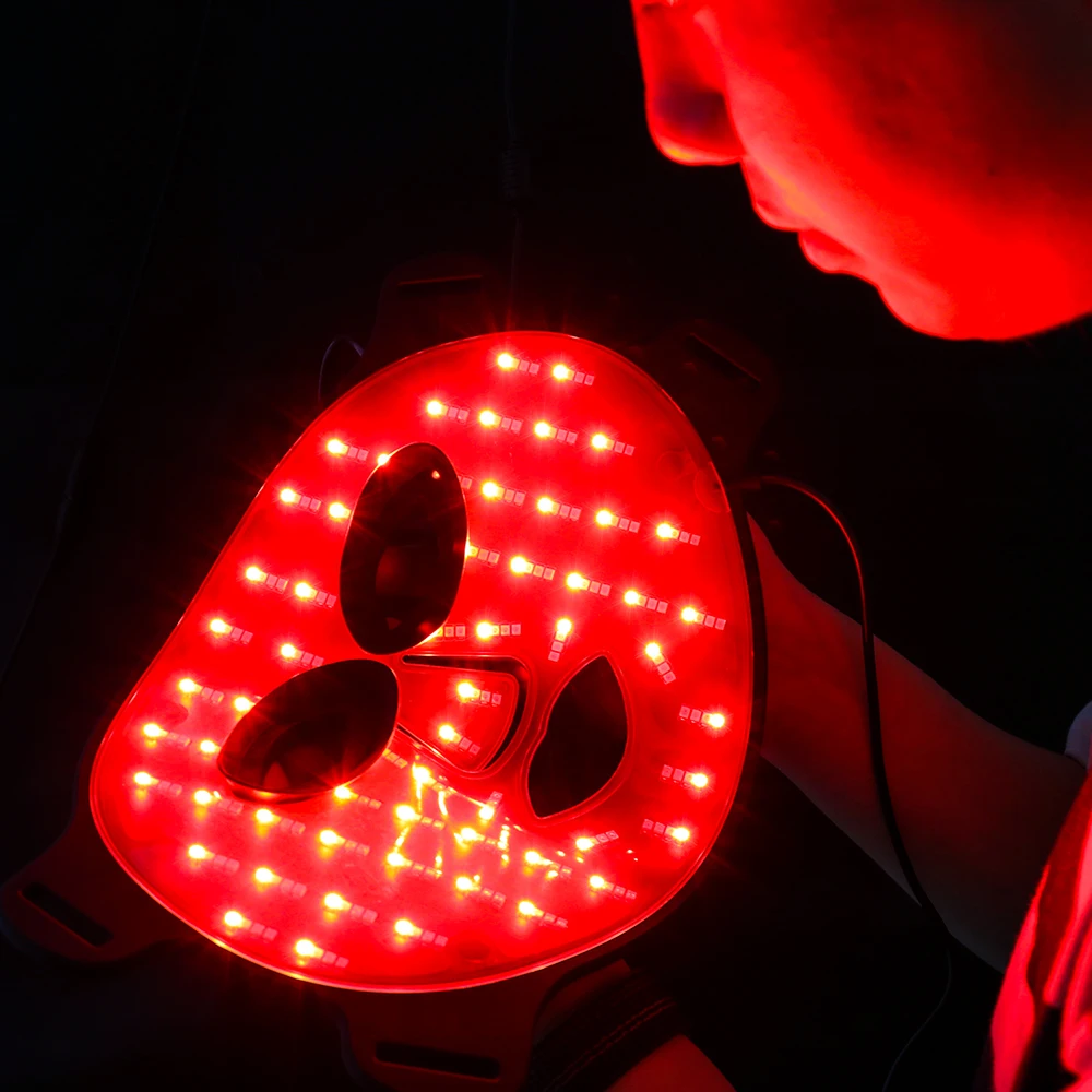 Led facial light therapy professional skin care silicone led mask red near infrared light therapy mask