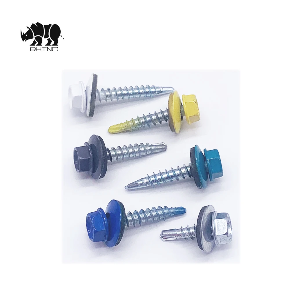 hot selling hex head self-drilling screws color metal painted hex flange head window/wood screws roofing screws