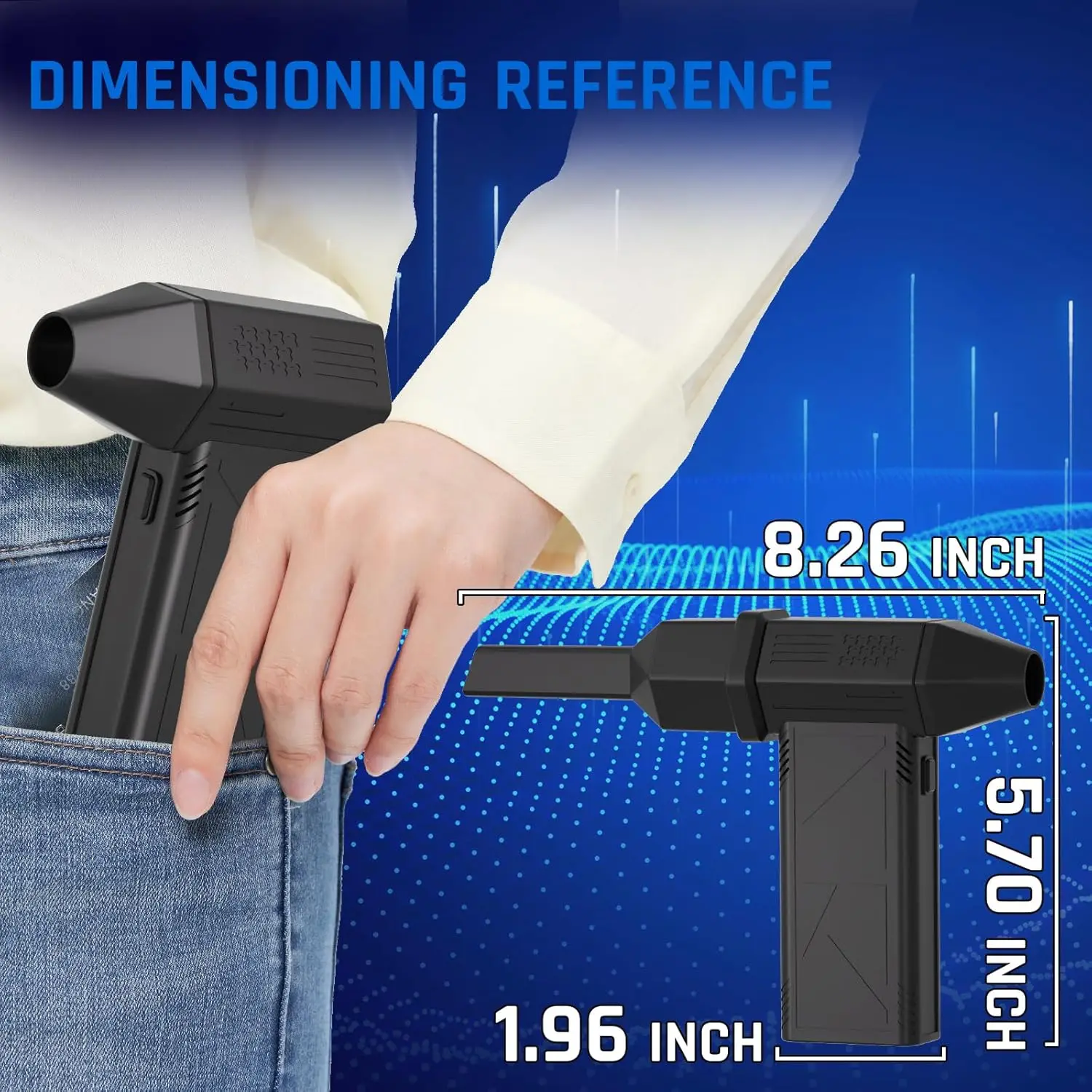 F.EASY.D Mini Metal Air Blower 130000RPM Portable Wireless Rechargeable Computer Keyboard Cleaning Air Duster