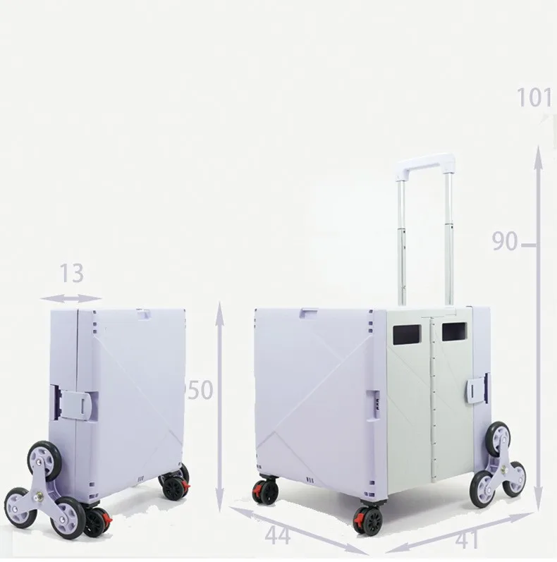 Convenient Economical and Labor-saving Trolley Hand Pull Luggage Car Home Supermarket Outdoor Folding Shopping Cart