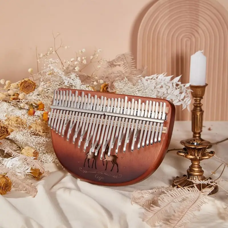 byla 34 keys thumb piano turkish musical instrument kalimba  marichal sheet music instrumento with handbag