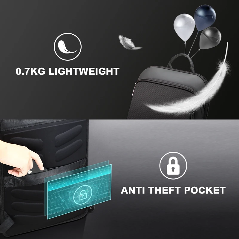 Bopai unisex business lightweight smart usb charging rucksack 15 commute college bag custom anti theft men slim laptop backpack