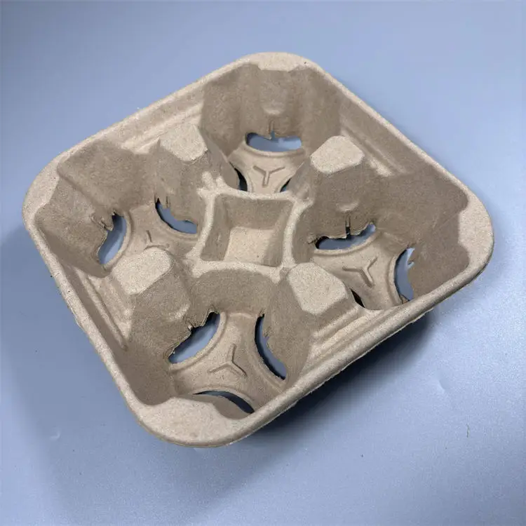 Custom Disposable Cardboard Cup Carrier Tray Coffee Hot Drink custom 4 Cup Holder Tray