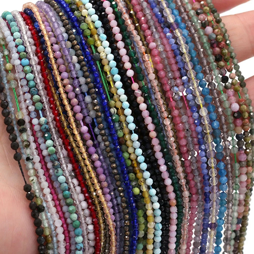 4mm faceted small beads loose beads long chain faceted round stone beads for jewelry making Ornaments Handmade Materials