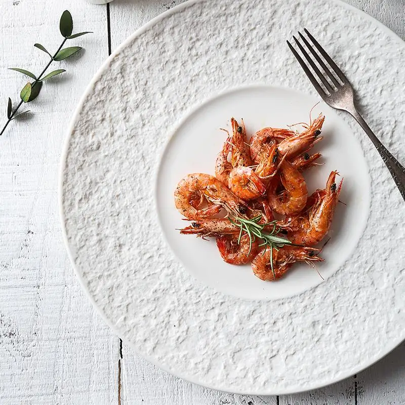 Nordic restaurant hotel Western steak plate Dessert Salad Steak Plate Ceramic Dinnerware Round Flat Plate