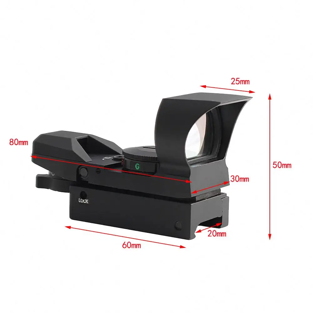 Tactical HD106 Red Green Dot Sights Scope Holographic Sights 4 Reticle Scope with Sunshade for Hunting Scope