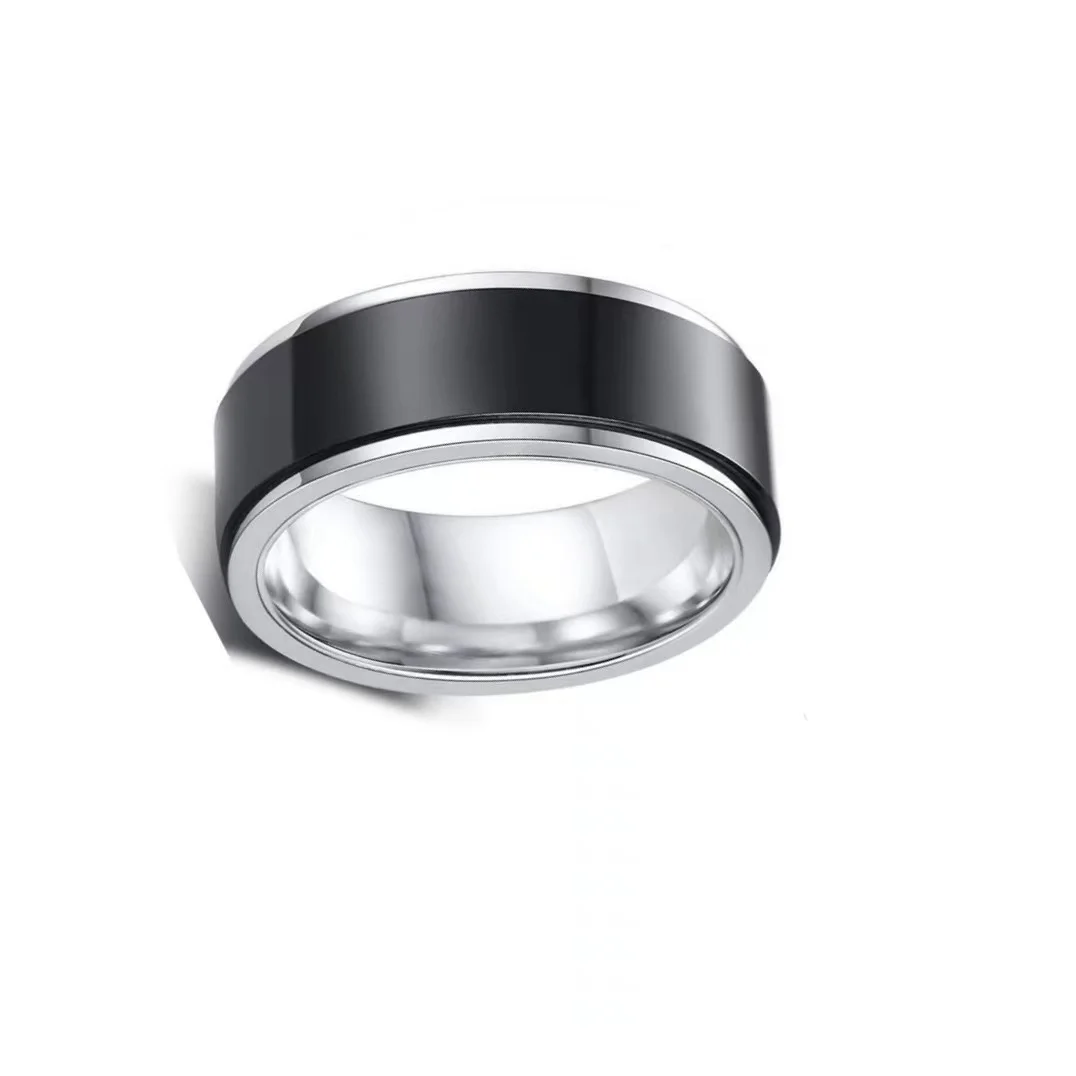Stainless Steel Unique 360-Degree Rotation Ring Fashionable Trendy Zircon Jewelry for Men and Women for Party and Gift