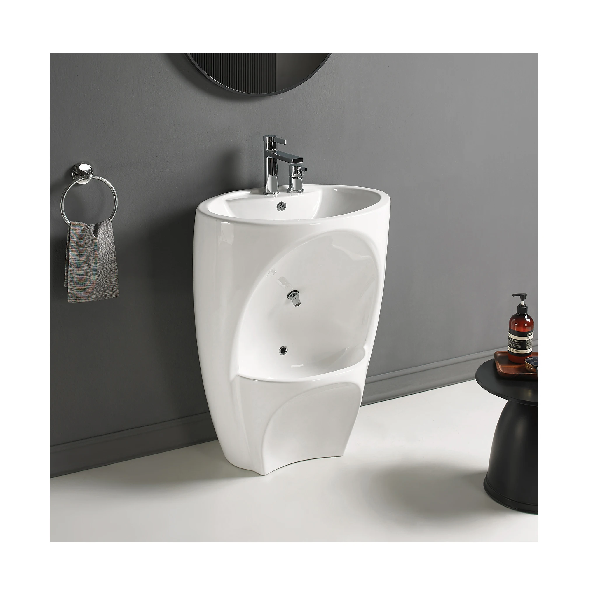 Muslim Products Wudu Mate Wash Foot Bathroom Basin Foot Washer Pedestal One Piece Bathroom Sink Hand Wash Muslim Wudu Basin