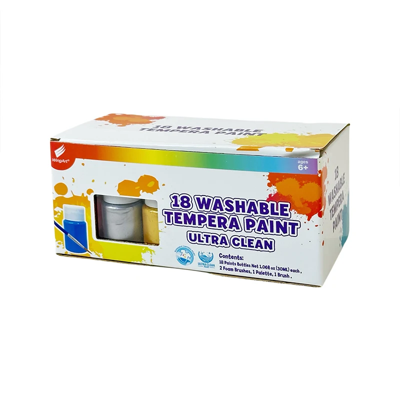 high quality ultra clean Wingart new formula 18 colors tempera painting kit washable poster paint