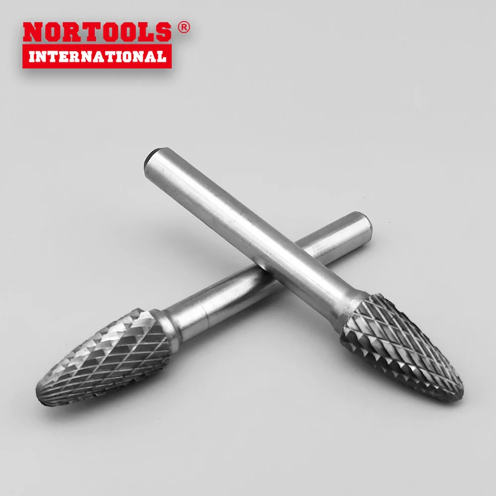 
High Quality Cross Toothing Arc Pointed Tree Tungsten Carbide Rotary Burrs 