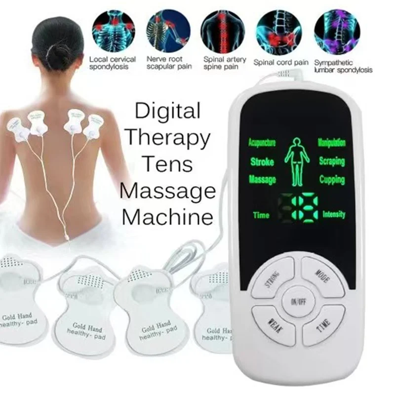 Hot Selling Tens Machine Digital 6 Modes Therapy Device Electronic Pulse Massager EMS Muscle Stimulator for Pain Relief