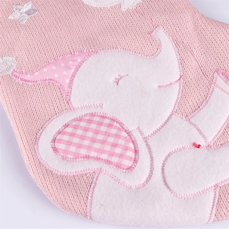 Новинка 2021, розовые и Синие чулки со слоном для маленьких мальчиков и девочек на первое Рождество ребенка