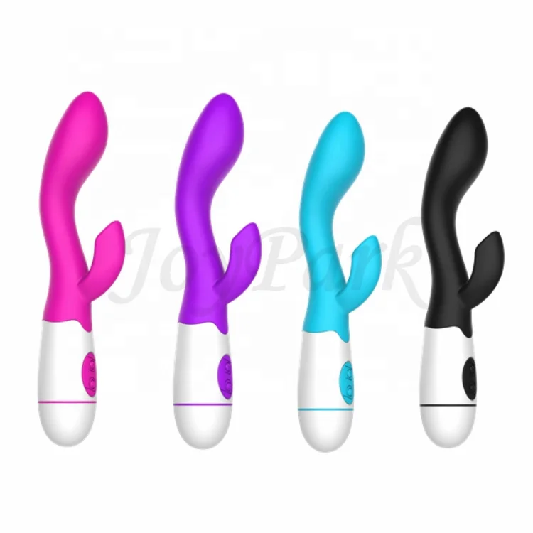 JoyPark Wholesale Strong Pink Vibrating 30 Speed USB Rechargeable AV Double Motor Wand Massage Rabbit Dildo Vibrator for Women