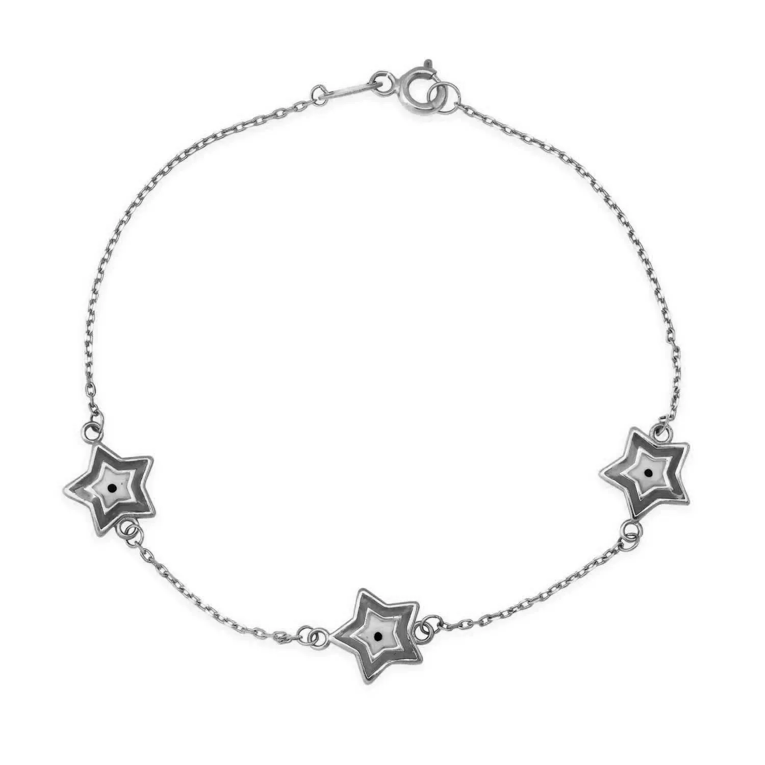 Milskye fine wedding jewelry for women 925 silver 18k gold enamel eye star bracelets