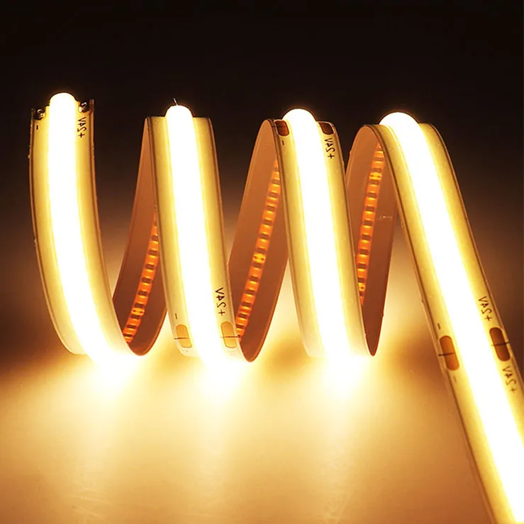 2022 New Product Fob 3mm Led Cob Strip 24v Waterproof 4mm 5mm Connector Usb Tv Backlight Flex 12v Ultra Thin Small Cob Led Strip