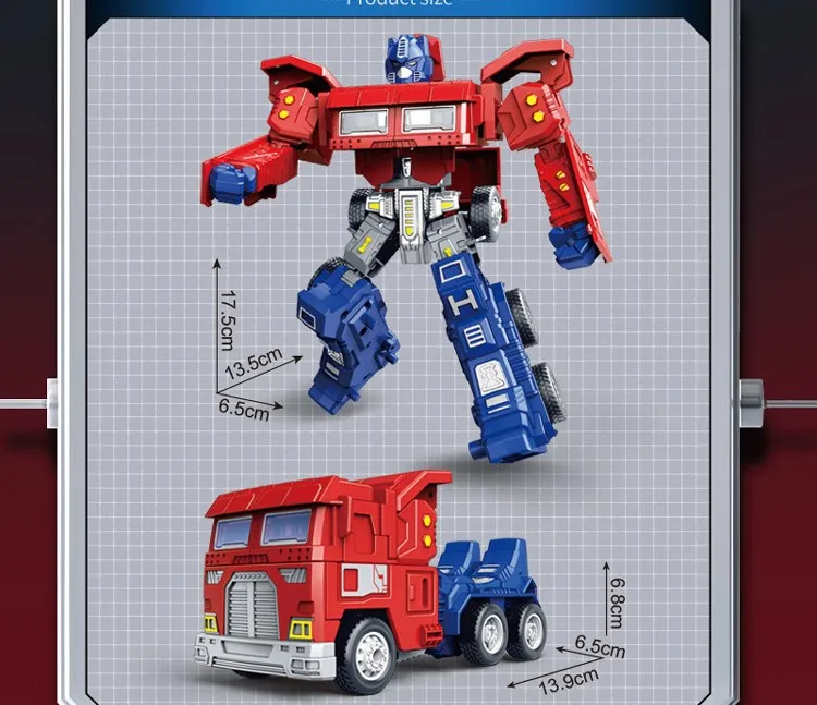 Color Box Hot Sell Manual Transform Car Deformation Truck Toy For Kids Transformersed Toys Action Robot Plastic Abs Boys