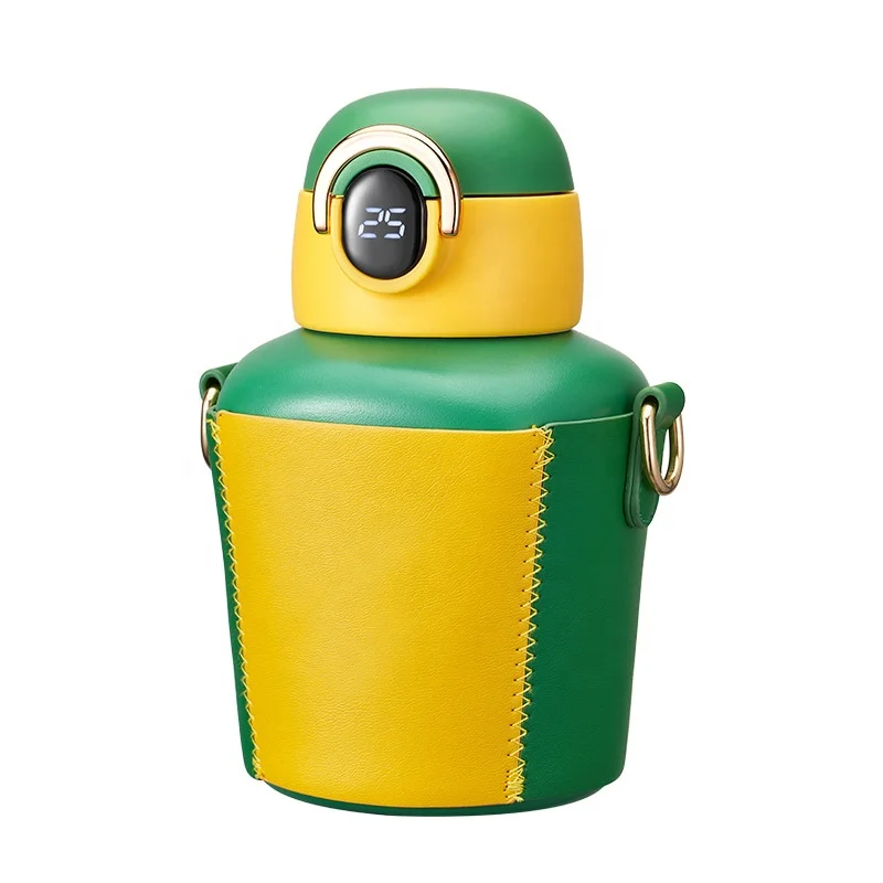 Smart Display Temperature Bottle Kid Water Bottle 480ml  Vacuum Cup With Straw Wholesaler For Outdoors