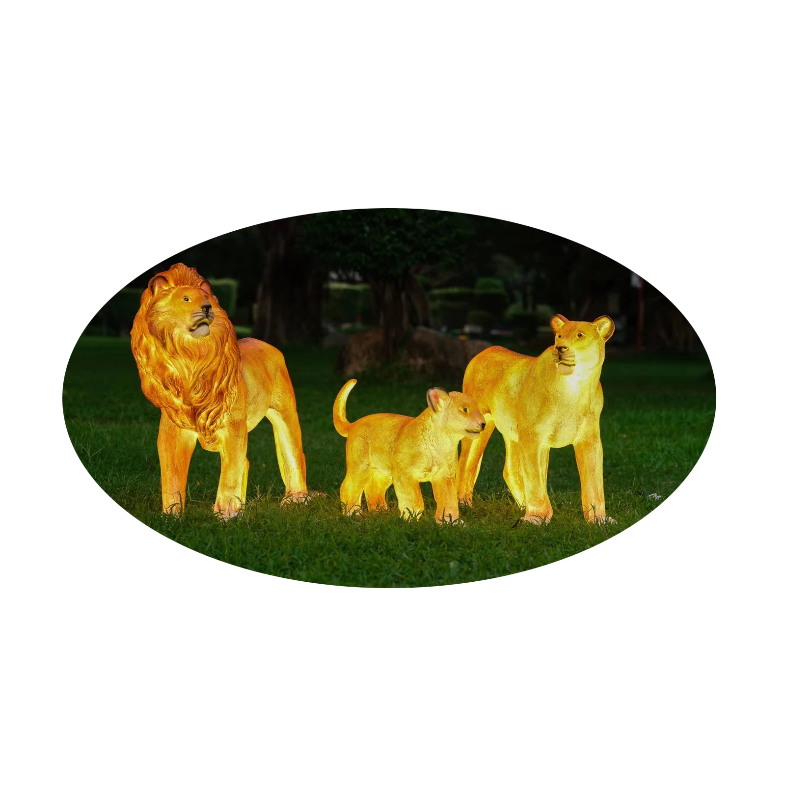 Fiberglass resin sculpture shaped lamp and simulated lion shaped lamp