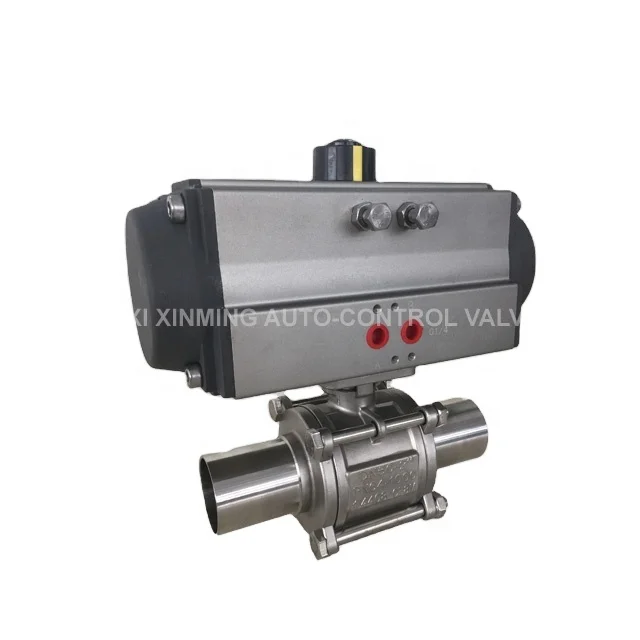 Sanitary valves Two way Three way Weld Pneumatic Ball Valve