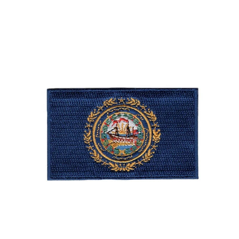 
In Stock USA Flag Patch American New Hampshire State Patches NH National Custom Country Embroidery Patches Fully Embroidered 