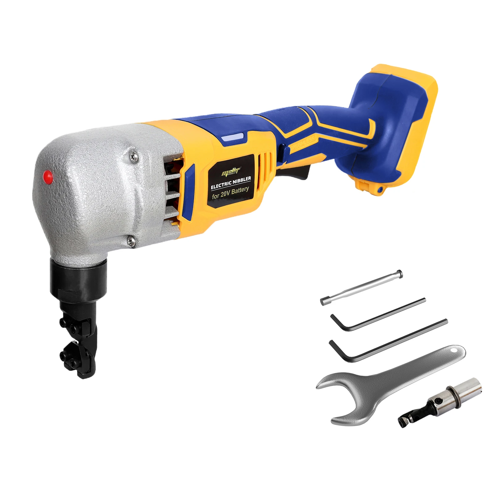 Cordless Nibbler for Dewalt & Mellif 20V Battery (No Battery)1200 RPM Brushless Motor/for Cutting Aluminium, Stainless Steel etc