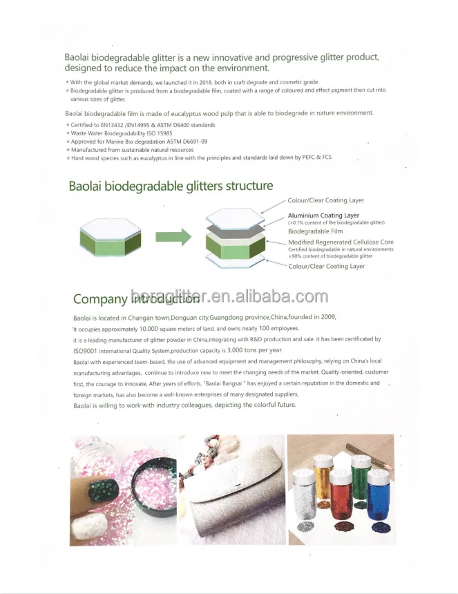 Wholesale Plant Cellulose Biodegradable Body Cosmetics Crafts DIY Decorative Glitter Powder For Nail Art Christmas Decorations