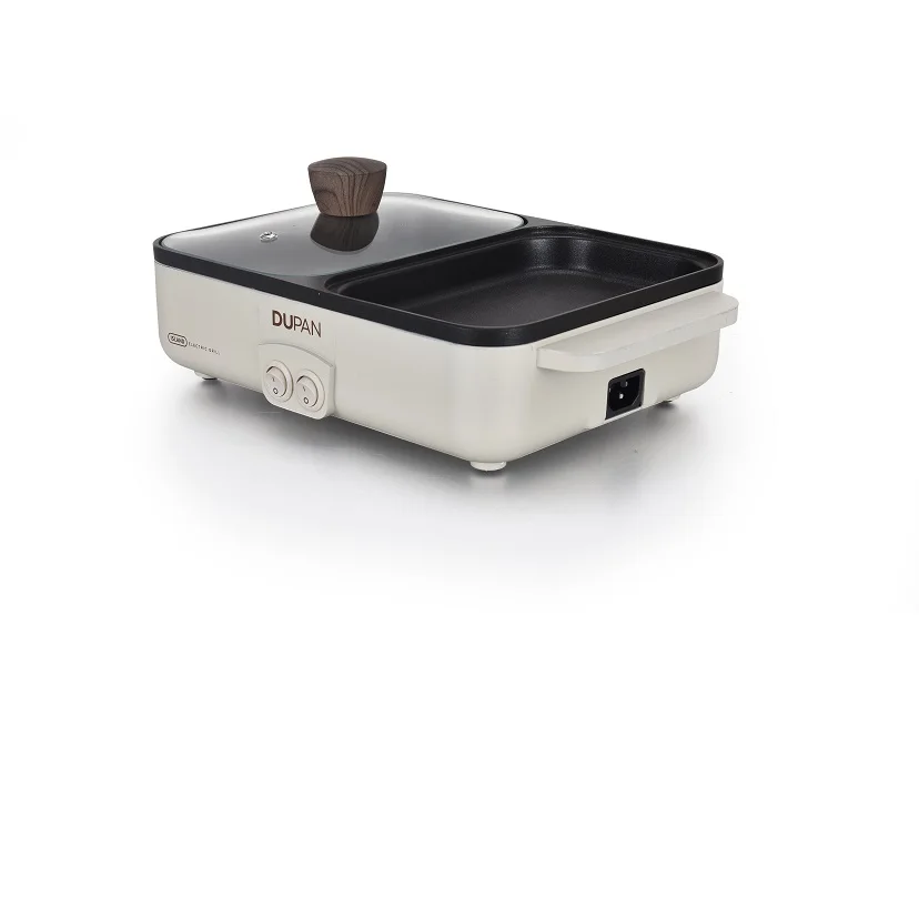 Factory supplier electric grill pan with non stick coating easily cleaned electric grill bbq with hot pot