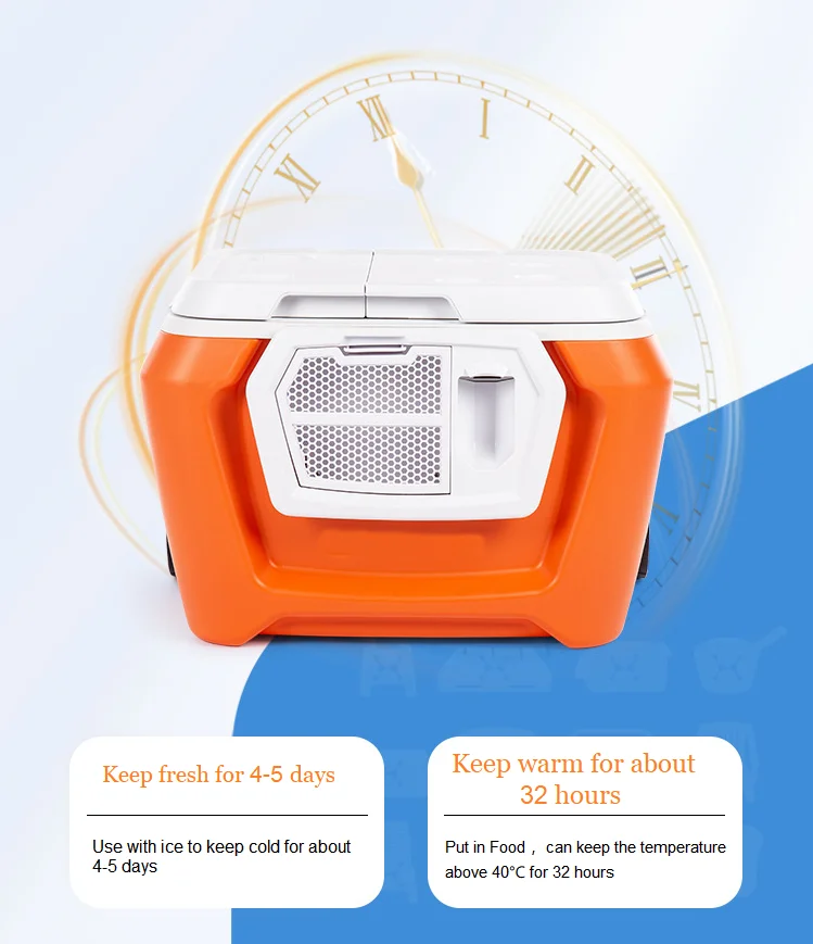 Eaynon Fish Cooler Cold Box Large Igloo Coolers Portable Outdoor Picnic 52L Coolerbox