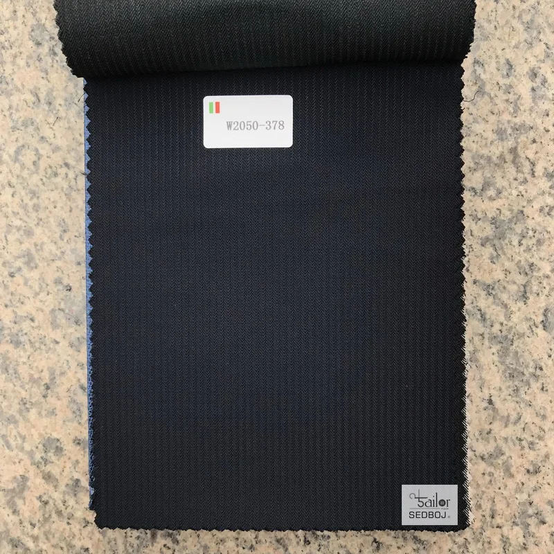 
wool fabrics Striped Wool High quality slim fit navy color striped wool bespoke blazer coat pant 